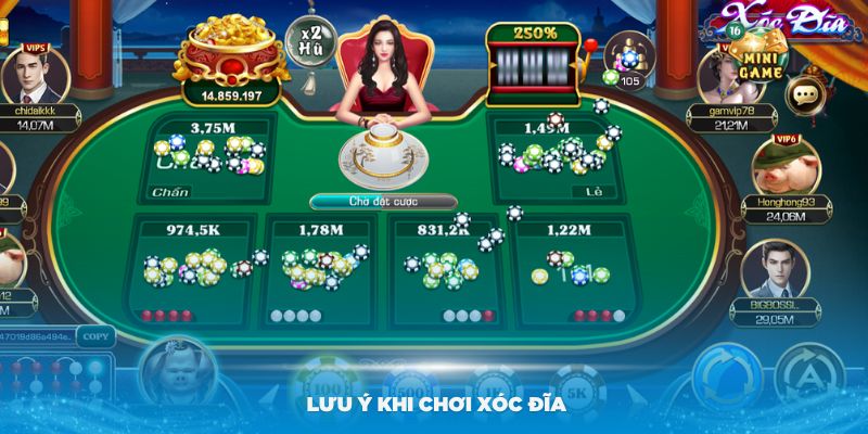 Một số lưu ý khi mới tham gia vào tựa game xóc đĩa